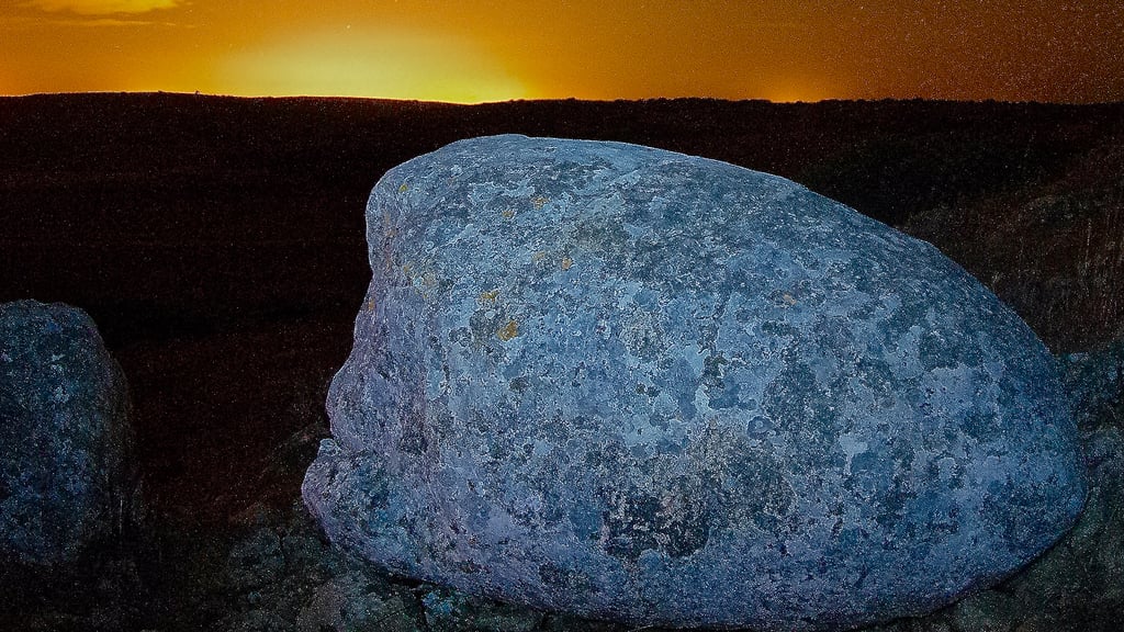 Ancient menhir standing stone in the Algarve countryside