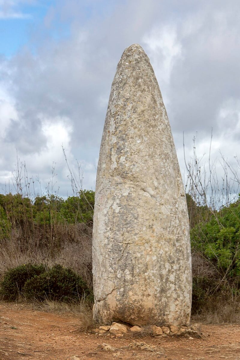 Menir do Padrao standing stone near the trail
