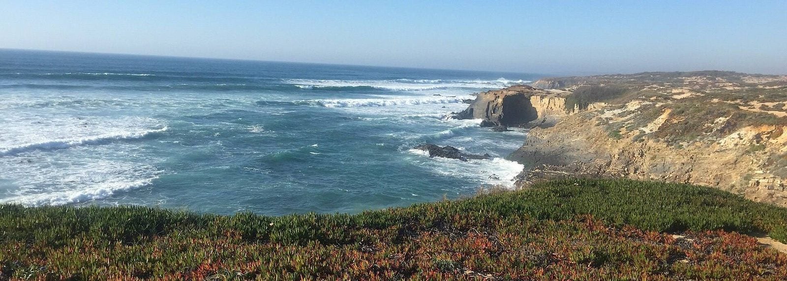 The Alentejo coast north of Almograve with the Atlantic and cliffs