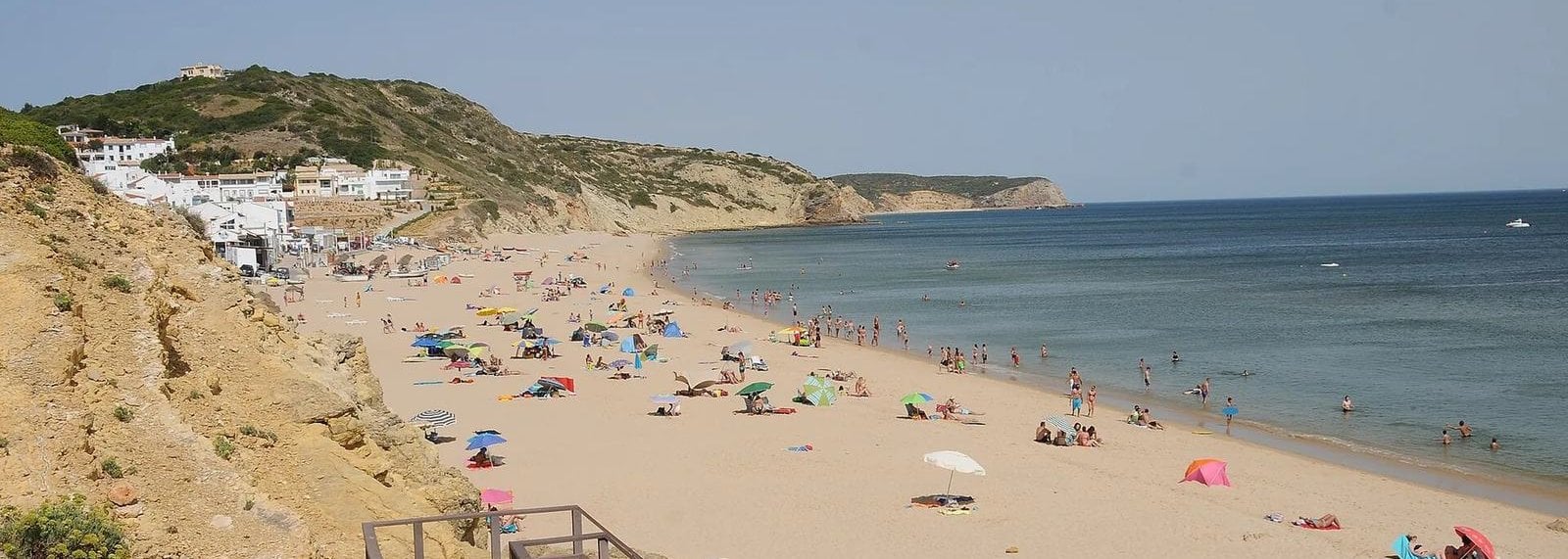 Salema beach and the fishing village on the Algarve coast