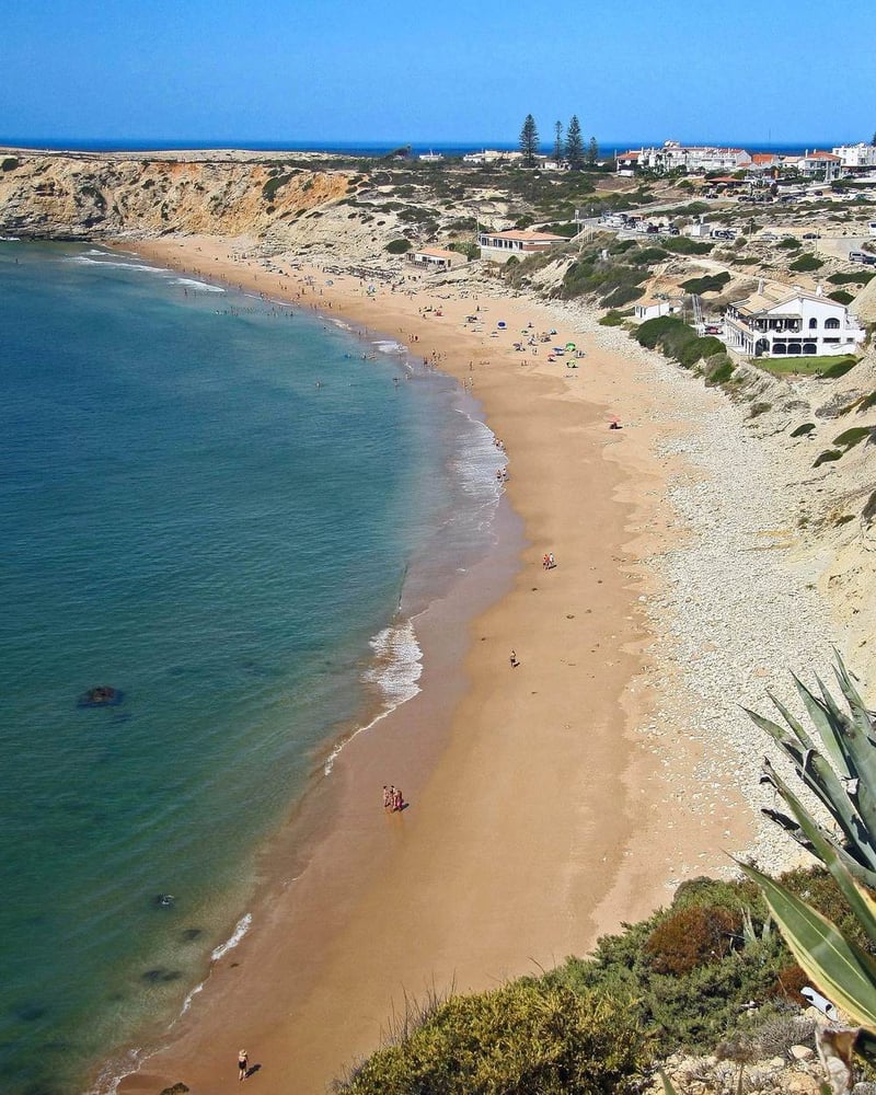 Sand and cliffs at Praia da Mareta, near the centre of Sagres