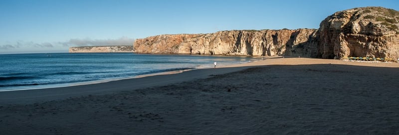 Praia do Beliche seen from the top of the cliff