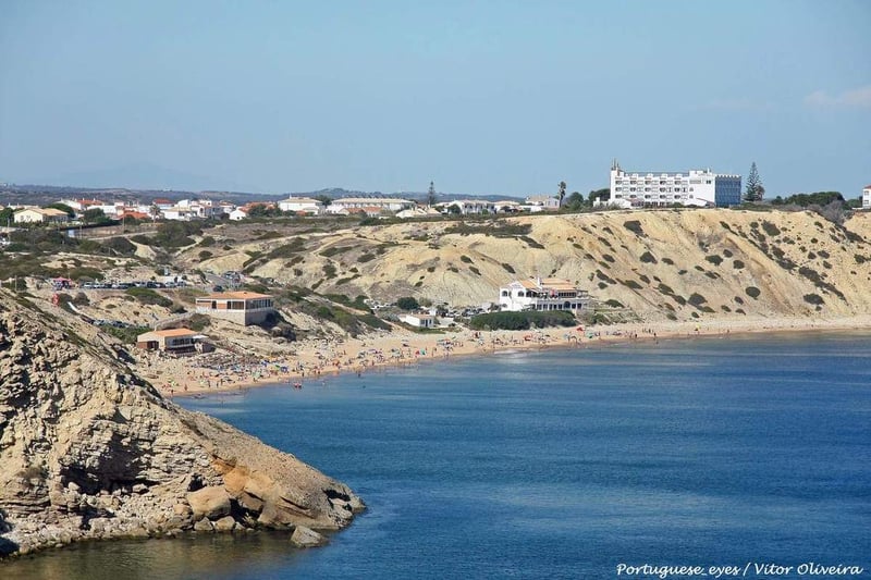 Praia da Mareta seen from above, at the edge of Sagres
