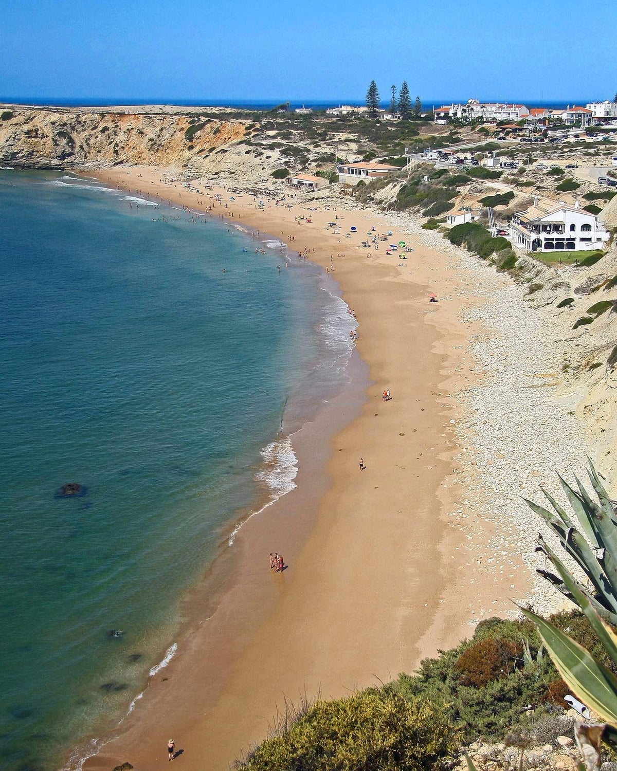 Sand and cliffs at Praia da Mareta, near the centre of Sagres